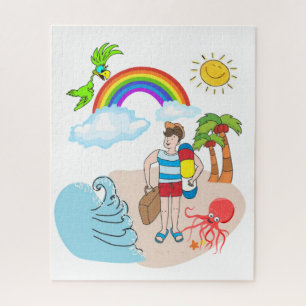 Puzzles Beach Fun Bum Rainbow Octopus Sun