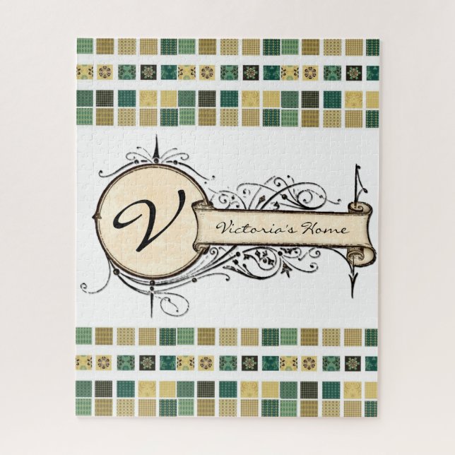 Puzzles beige vert victorien (Vertical)
