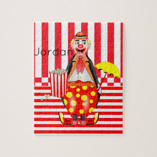 Puzzles Blanc Rouge Gris Clown Popcorn