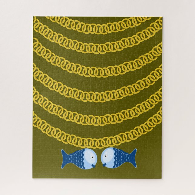 Puzzles Blauer Fisch (Vertikal)