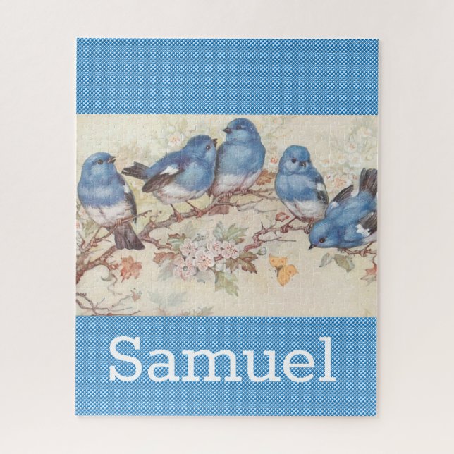Puzzles Blue Birds Vintag (Vertikal)