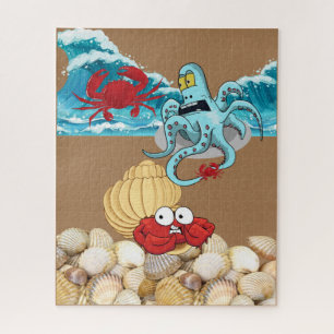 Puzzles Blue Octopus Crab Beach Muscheln Ozeanwell