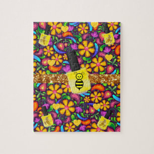 Puzzles Blumengelbe Hummeln Blume