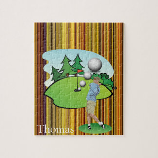 Puzzles Brown Schwarz-weiß Strip Golfer