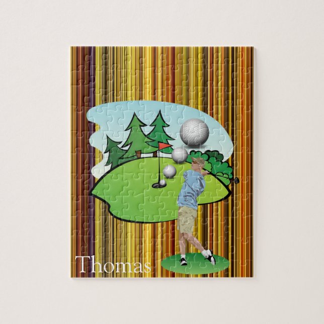 Puzzles Brown Schwarz-weiß Strip Golfer (Vertikal)