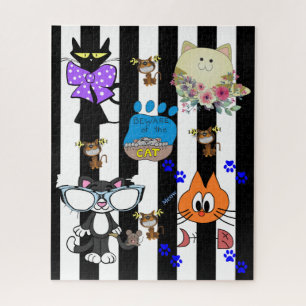 Puzzles Chats Chatons Féline Poissons OsBande noir