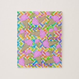 Puzzles Chevron Pink Ice Cream Cones