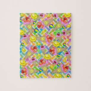 Puzzles Chevron Pink Ice Cream Cones fraise