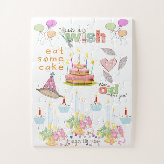 Puzzles Colorful heureux Anniversaire amis famille (Vertical)