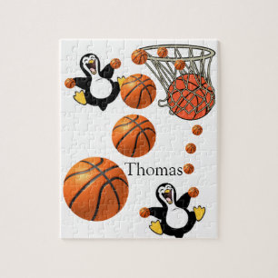Puzzles Cour de basket-ball Penguin blanc et noir