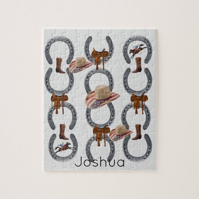 Puzzles Cowboy Saddle Horse Chaussure Casquette (Vertical)