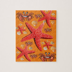 Puzzles Crabe Starfish Beach Shells Coral