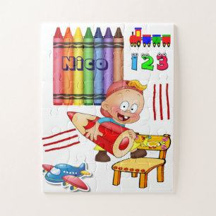 Puzzles Crayons Avion Trains Nombre