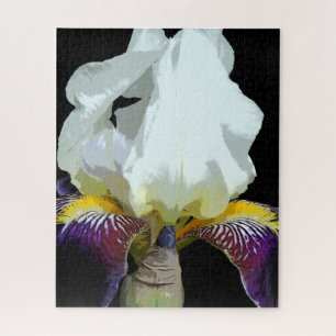 Puzzles de fleurs d'iris violettes et blanches