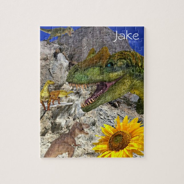 Puzzles de tournesol Dinosaur Floral (Vertical)