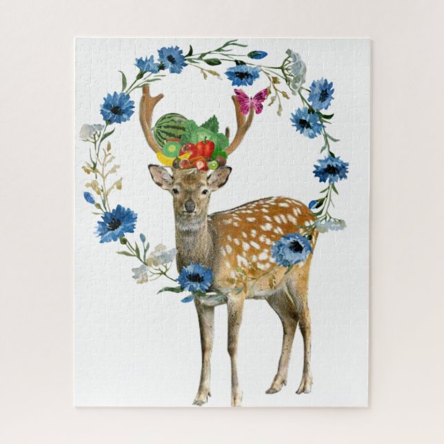 Puzzles Deer Floral Frucht (Vertikal)