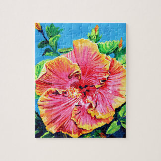 Puzzles d'Hibiscus rose vif et ensoleillé