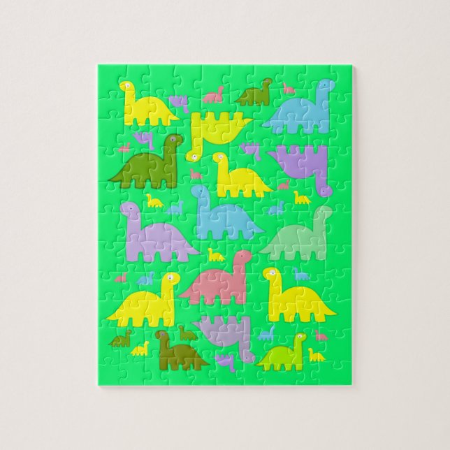 Puzzles Dinosaures colorés (Vertical)