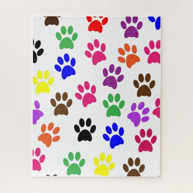 Puzzles farbige Paw Prints (Vertikal)