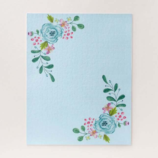 Puzzles Fleurs Florales Bleues (Vertical)