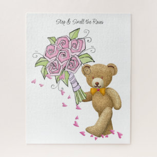 Puzzles Floral Teddy Coeurs d'ours rose
