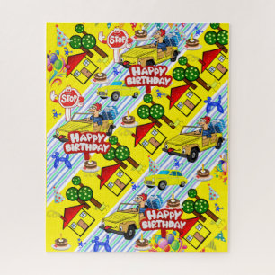 Puzzles Garçons Heureux Voitures d'anniversaire Ch