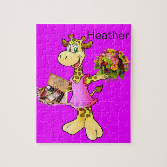 Puzzles Giraffe Floral (Vertical)