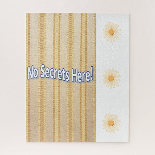 Puzzles Gold Stripe Beige Fleurs Floral Pas Secret (Vertical)