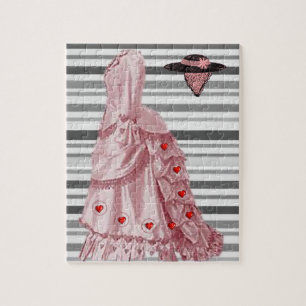 Puzzles Gris Gris Gris Rose Coeurs Robe Victorienn