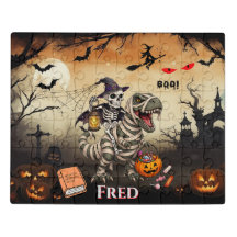 PUZZLES : HALLOWEEN Squelette Dinosaure Halloween