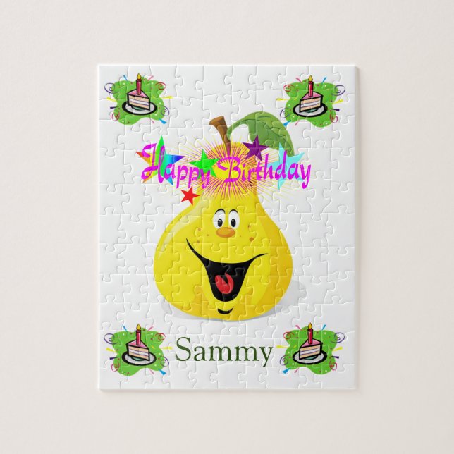 Puzzles Happy Birthday Birthday Birnen Birne Cake (Vertikal)