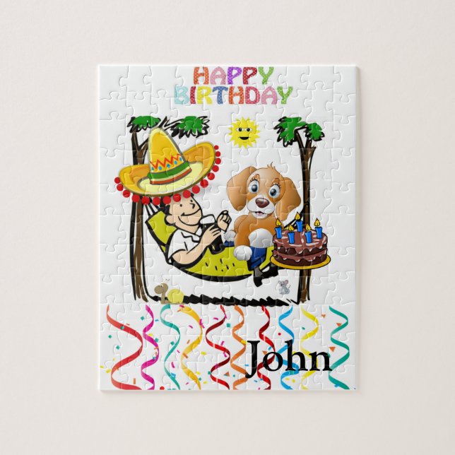 Puzzles Happy Birthday Hund Cupcake (Vertikal)