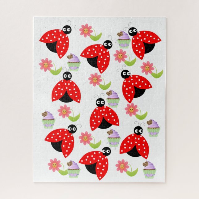 Puzzles Happy Birthday Lady Bug Cupcake (Vertikal)