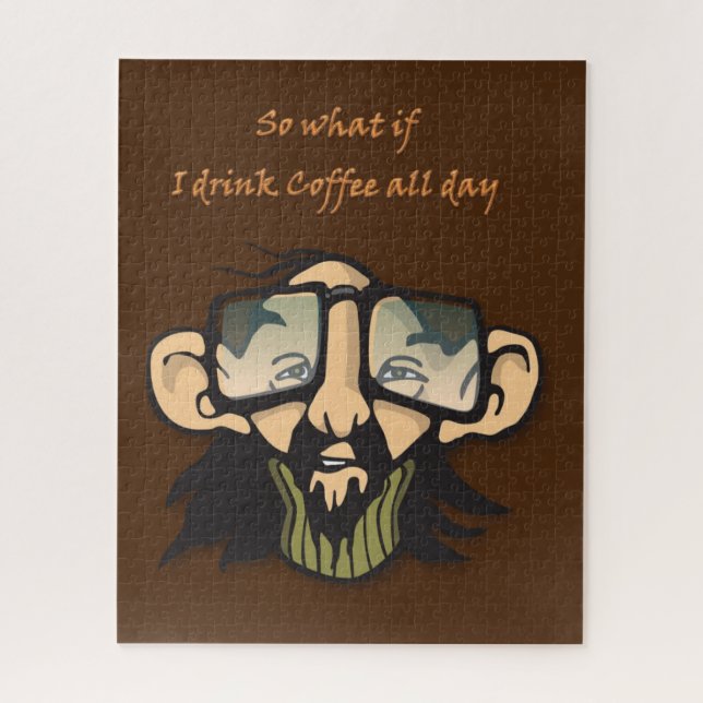 Puzzles Homme Verres Café (Vertical)