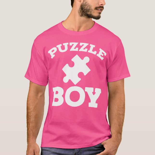 Puzzles Jigsaw Puzzle Funny Puzzle Boy T-Shirt (Vorderseite)