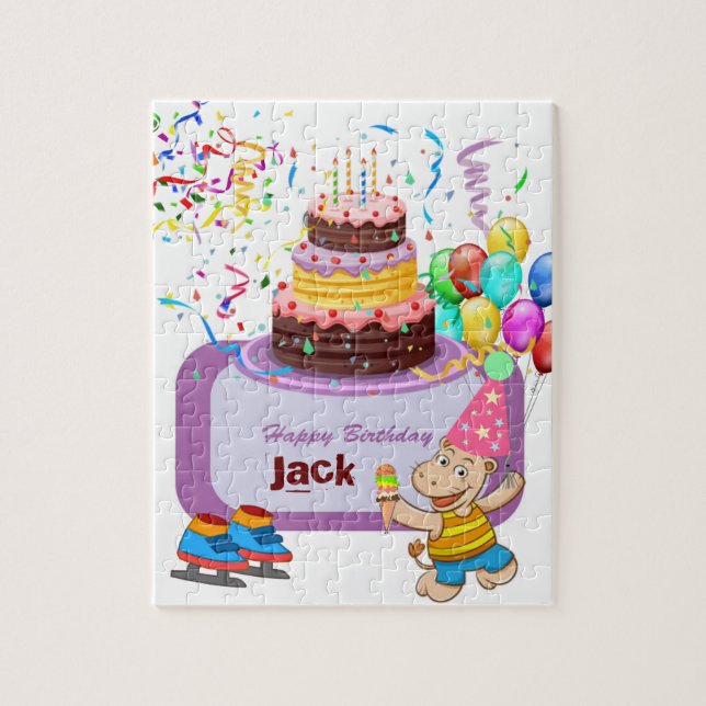 Puzzles Joyeux Anniversaire Patinage sur gâteaux (Vertical)