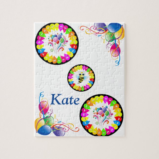 Puzzles Joyeux Ballons Floraux Anniversaires (Vertical)