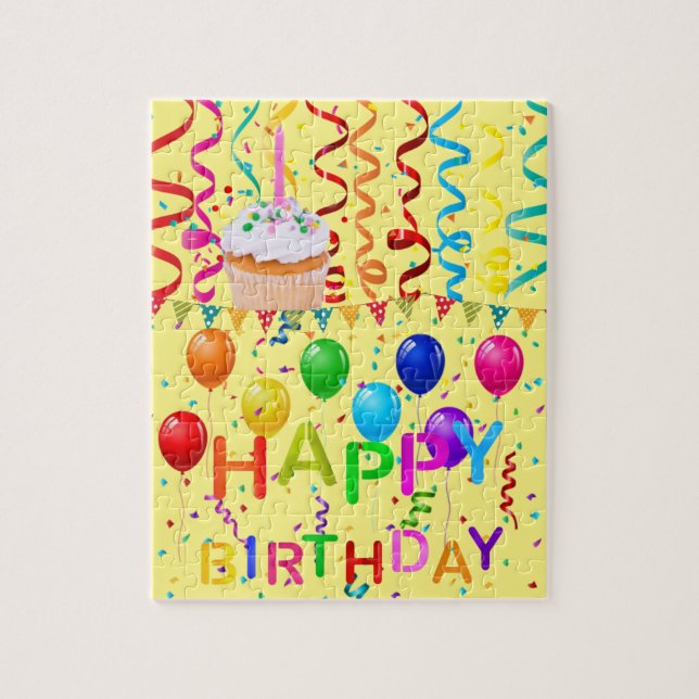Puzzles Joyeux Cupcake d'anniversaire (Vertical)