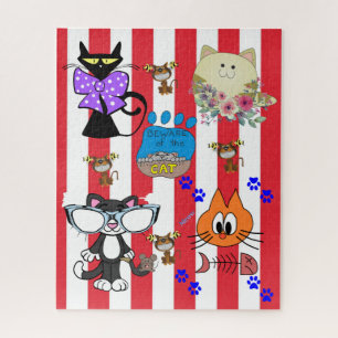 Puzzles Katzen Kätzchen Feline Fischknochen Roter