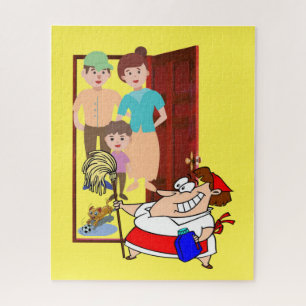 Puzzles Lady de nettoyage jaune