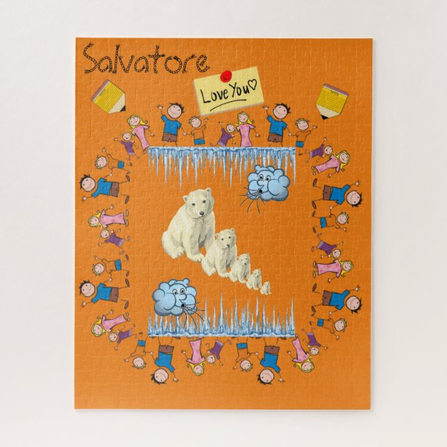 Puzzles Liebe Kids Polar Bears Wolken (Vertikal)