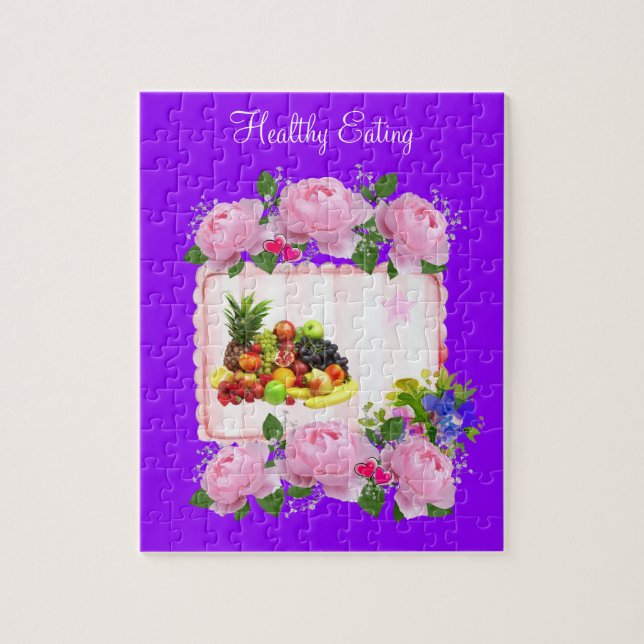 Puzzles Lila gesunde Früchte Rosen Rosen Blumenstr (Vertikal)