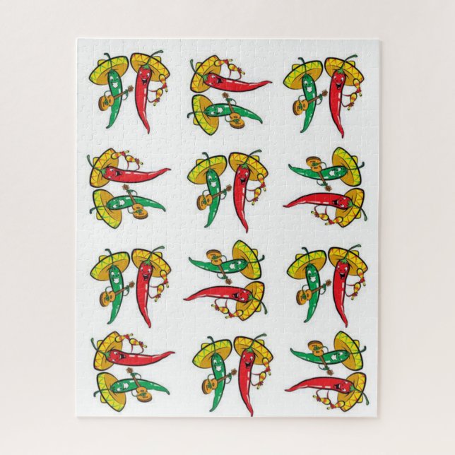 Puzzles mexikanische Rot-Grün-Paprikaschoten (Vertikal)
