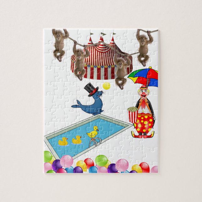 Puzzles Monkey Clowns Circus Siegel Balloons (Vertikal)