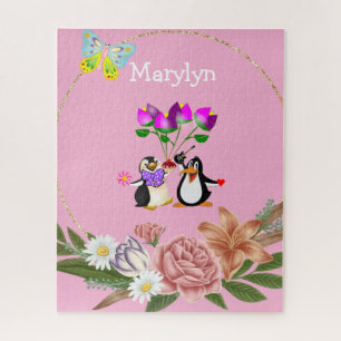 Puzzles Monogramme Floral Rose Pingouin