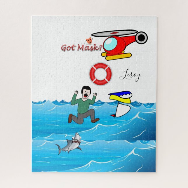 Puzzles Ocean Shark a eu du masque ? (Vertical)