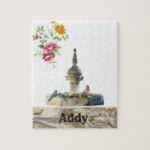 Puzzles Oiseaux Fontaine Floral