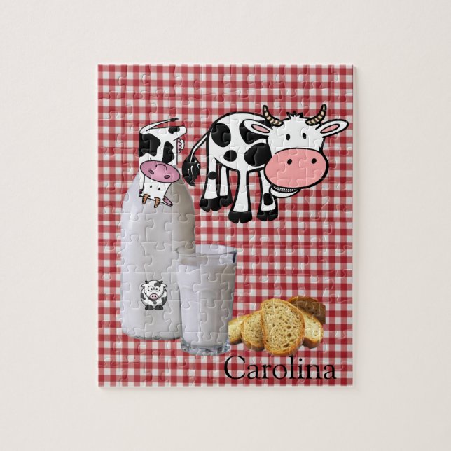 Puzzles Pain de lait de vache blanc et rouge (Vertical)