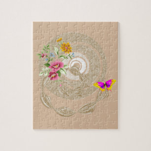 Puzzles Papillon floral beige