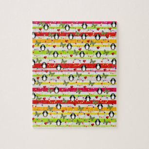 Puzzles Papillon Penguin Coeurs rouges